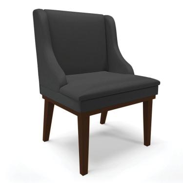 Imagem de Cadeira De Jantar Corino Preto Base Fixa Madeira