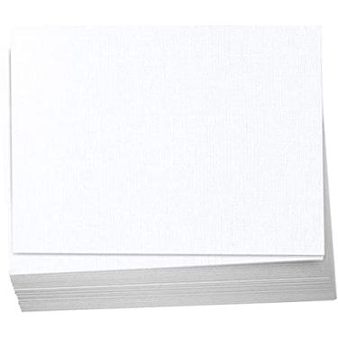 Imagem de Hamilco 4 x 6 cartões de linho branco cartão de papel em branco cartão plano estoque pesado capa de 45 kg pacote com 100