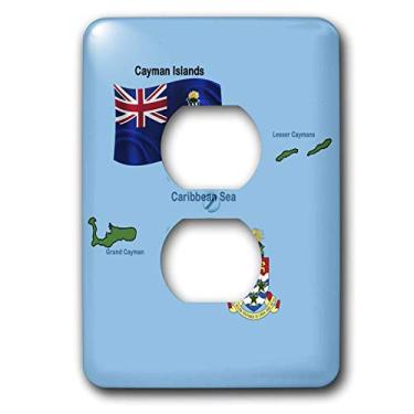 Imagem de 3dRose lsp_47679_6 Bandeira e Ilhas Mapas Shoeing Both Grand Lesser Caymans and The Coat of Arms Outlet Cover