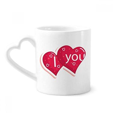 Imagem de Caneca de amor de coração duplo para o dia dos namorados caneca de café cerâmica copo de coração de vidro