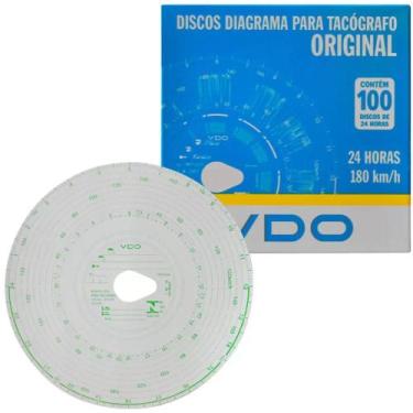 Imagem de Disco Diagrama Tacógrafo Diário 125km 24H 100 Unidades Vdo