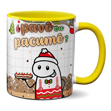 Imagem de Caneca de Natal Frase Engraçada É Pavê ou Pacumê? (Amarela)
