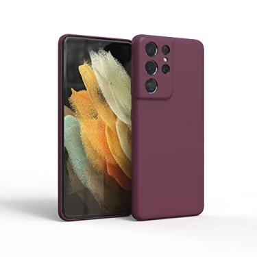 Imagem de Para Samsung Galaxy S21 S21 Plus S21 Ultra S2 1FE S21 S21FE Capa de silicone sedoso Soft-Touch Back Protective, Borgonha Vermelho, Para S21FE