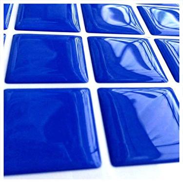 Imagem de Pastilha Adesiva Azul Royal Resinada Kit 4 Placas, Cromo Sign