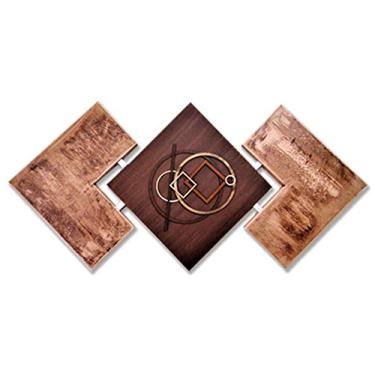 Imagem de Quadros Para Sala de Estar Grande 60x120 cm Marrom Casa e Decoração