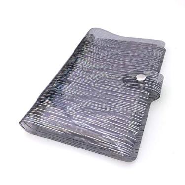 Imagem de A6 A5 Pasta de arquivo com tampa de PVC colorida de 6 furos e anel redondo com fecho de botão de pressão (Black Rain, A6 mini set)