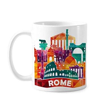 Imagem de Itália Roma Paisagem Alfândega Caneca Cerâmica Café Porcelana Caneca Talheres