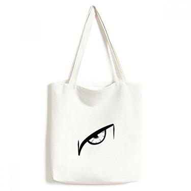 Imagem de Bolsa sacola de lona preta com estampa de olho de vetor casual bolsa de compras