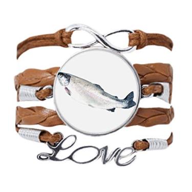 Imagem de DIYthinker Pulseira pequena com pingente de corrente de amor e corrente de peixe oceano fresca para presente