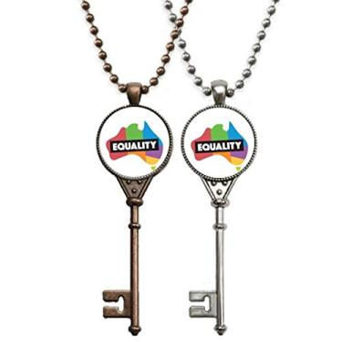 Imagem de OFFbb-USA Diferença de gênero australiano arco-íris igualdade chaveiro pingente joia decoração de casal