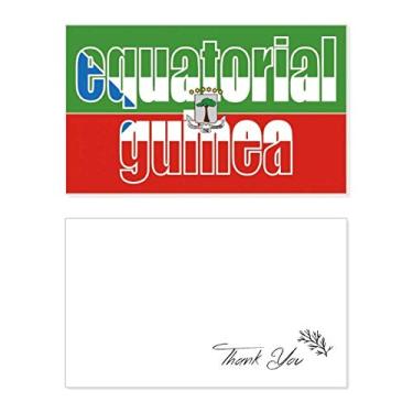 Imagem de Bandeira da Guiné Equatorial com nome do cartão de agradecimento, papel de aniversário, agradecimento de casamento