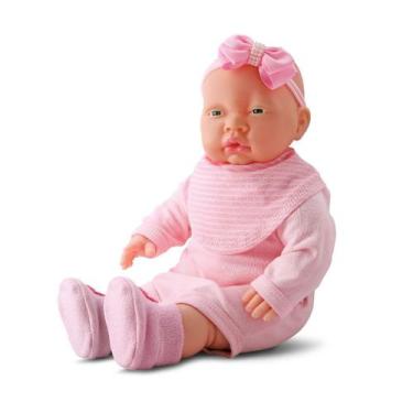 Imagem de Boneca Bebê Forever Baby Faz Xixi Com Fralda E Mamadeira - Bee Toys