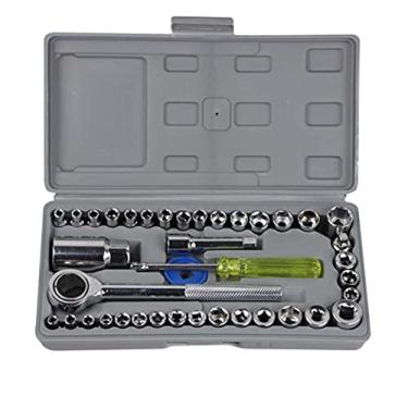 Imagem de Kit Chave Catraca Canhão Cachimbo Com 40 Peças Soquetes