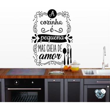 Imagem de Adesivo Decorativo Frase A Cozinha É Pequena E Cheia De Amor - Colakoa