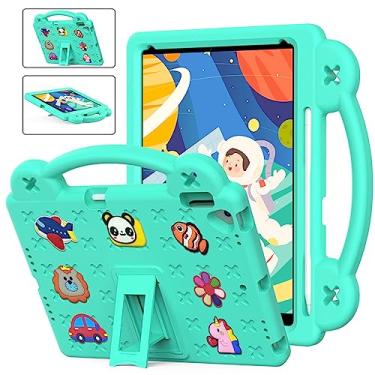 Imagem de QYiiD Capa infantil para iPad Air 1, leve, flexível, durável, à prova de choque, com alça dobrável, capa de corpo inteiro para iPad Air 1 (A1474/A1475/A1476), verde