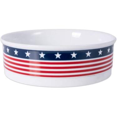 Imagem de Bone Dry Stars &Amp Stripes Patriotic Flag Ceramic Pet Bowl