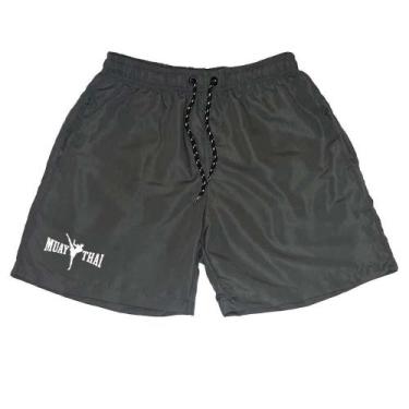 Imagem de Short Masculino Tactel Estampa Muay Thay Bolsos Treino - Ragor, GG, Ci