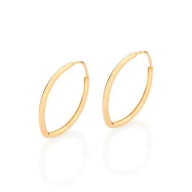 Imagem de Brinco Rommanel Argola Oval Folheado a Ouro 526972, Dourado