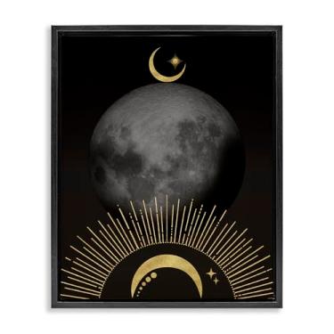 Imagem de Stupell Industries Arte de parede centric Lunar Moons Black Framed Floater Canvas por Daniela Santiago, 25 x 31