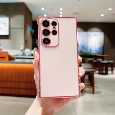 Imagem de Capa de celular luxuosa com revestimento bumper para Samsung S25 S24 S23 S22 Plus Ultra S20 S21 Fe A16 A55 A54 A35 A53 A33 A15 A25 A13 A52 (para A52 4G5G/rosa)