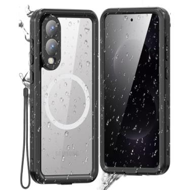 Imagem de Miimall Capa magnética para Samsung Galaxy S25 Edge com protetor de tela [IP68 à prova d'água] compatível com Magsafe Capa protetora resistente à prova de choque de grau militar para Galaxy S25 Edge