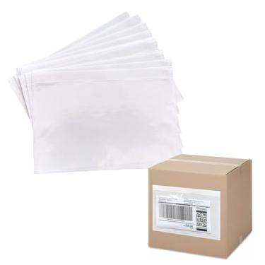Imagem de 1000 unidades transparentes de 24 x 17 cm, envelopes de embalagem para envio e mala de correio, sacos fechados com guia de remessa e etiqueta de fatura