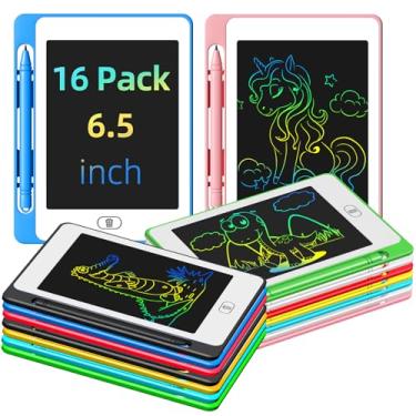 Imagem de OMXDG Tablet De Escrita Lcd Para Crianças, Pacote Com 16 Unidades, 6,5" Lousa Colorida Desenho, Blocos Eletrônicos Reutilizáveis E Apagáveis, Brinquedos Educativos Aprendizagem, Presentes Aniversári
