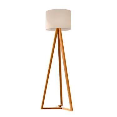 Imagem de Luminária De Chão Classic Pés De Madeira Cúpula Off White/Nature