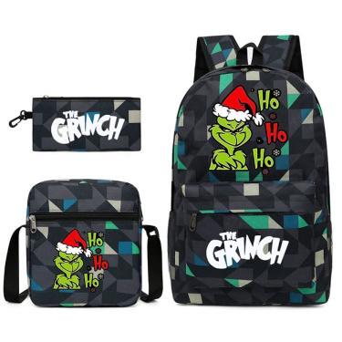 Imagem de Conjunto de mochilas escolares Christmas Grinchs, 3 unidades para crianças