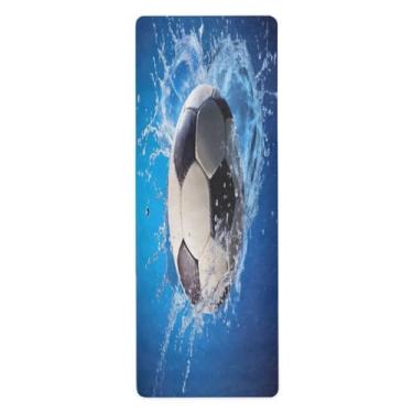 Imagem de Wassud Bola de futebol na água, esteira de ioga, dobrável, tapete de ginástica, antiderrapante, tapete de treino para mulheres e homens, tapete de ginástica de pilates com bolsa de armazenamento 180