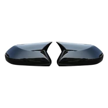 Imagem de Compatível com toyota C-HR chr 2018 2019 2020 2021 2022 porta lateral do carro espelho retrovisor capa abs fibra de carbono(Bright black)