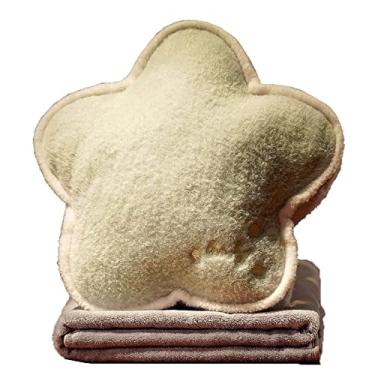 Imagem de Yajun Cobertor de almofadas 2 em 1 edredão de dormir de escritório de uso duplo divertido decoração de casa almofada confortável para sofá de carro para viajar em avião, verde, 2