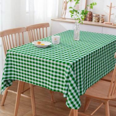 Imagem de Toalha De Mesa Retangular Xadrez Verde 6 Lugares - Menedecor