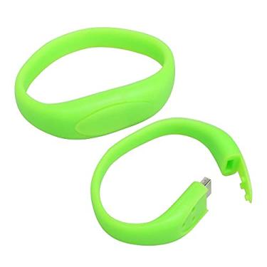Imagem de Flash Drive em forma de pulseira de 64 GB USB Flash Drive Memory Stick Thum Drive USB 2.0 Drive USB Flash Disk U Pen Drive USB Disk Memória Flash Armazenamento externo USB Stick PenDrive (verde)