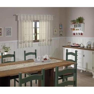 Imagem de Cortina De Renda Para Cozinha Valencia 2m X 1,20m - Interlar Com Bando
