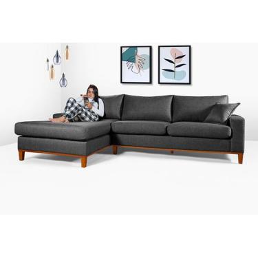 Imagem de Sofá California 4 Lugares Living Chaise Linho Lado Direito - Essencial