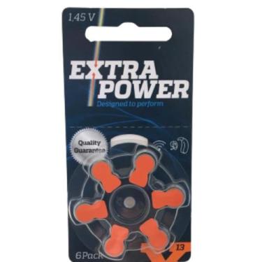 Imagem de Cartela de Pilhas para Aparelho Auditivo Extra Power com 06 unidades, 