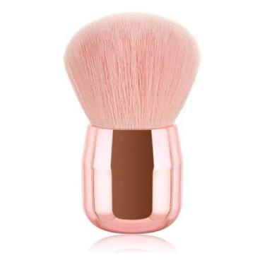 Imagem de Pincel Kabuki Rosa Macio Para Maquiagem Pó Blush Selar Make - H2, Rosa
