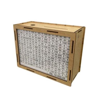 Imagem de Cofre Laser Desafio 10 Mil Reais Mdf Madeira Acrilico - ATACADÃO DO AR