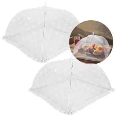 Imagem de Kit 2 Protetor Mosquiteiro Malha Tule Dobrável Renda Prime 40cm x 40cm