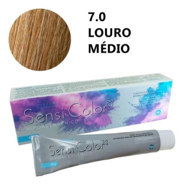 Imagem de Coloração capilar hipoalergênica Alergoshop Eclat SensiColor 60g, 7.0 