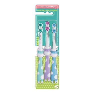 Imagem de Escova Dental Infantil Basic Pets Pack Com 3 - Kess