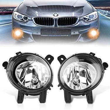Imagem de TangMiGe Luzes de neblina para BMW Série 2 2012-2014 (F22, 220i 228i)/Série 3 (F30 F31 F34, 320i 325i 328i 328d 335i)/Série 4 (F32 F33 F36, 428i 435i) ) / M23 Acessórios 5i, 1 par, lente transparente