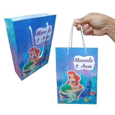 Imagem de Kit 20 Sacolinhas Surpresa Personalizadas A Pequena Sereia Lembrancinhas Aniversário