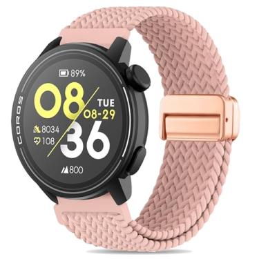 Imagem de Koazon Pulseira de relógio trançada de nylon elástico com fecho magnético compatível com smartwatch Coros Pace 3/Pace Pro, pulseira esportiva elástica macia ajustável de liberação rápida para Coros
