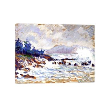 Imagem de Paul Signac Famosas Pinturas-Impressas em Tela-Mar-Moderno Pôster Decoração Sala de Estar e Quarto 20x25cm8x10in Tela Embrulhada