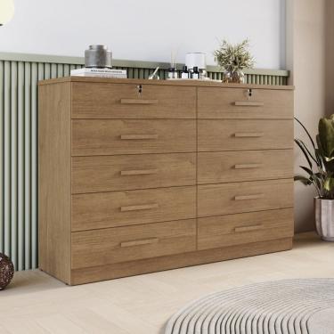Imagem de Cômoda para Quarto 10 Gavetas Genova Cumaru