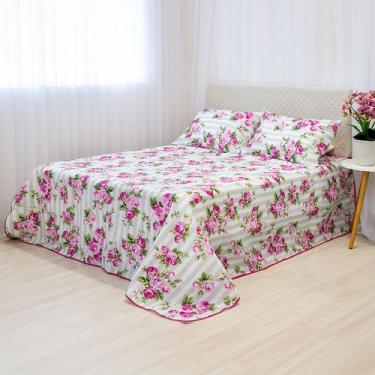 Imagem de Cobre Leito Casal Terra Decor Martina Piquet Favo 2.4m, Flores do Camp