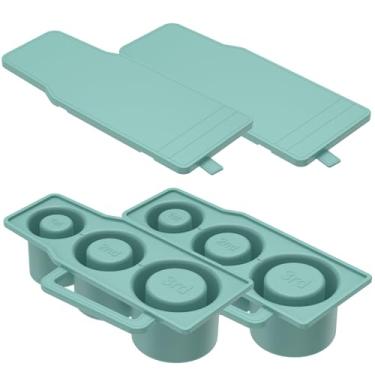 Imagem de KHZSPP 2 bandejas de cubos de gelo de silicone para copo com tampa, formas de gelo de liberação fácil para freezer, bandejas grandes reutilizáveis para cubos de gelo para coquetéis gelados, bebidas de