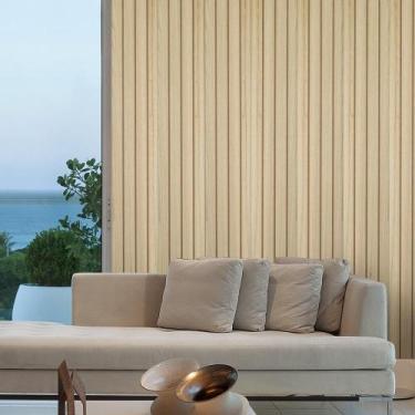 Imagem de Kit 10 Placas Painel Ripado Revestimento Adesivo Modular Cor Ocre Made